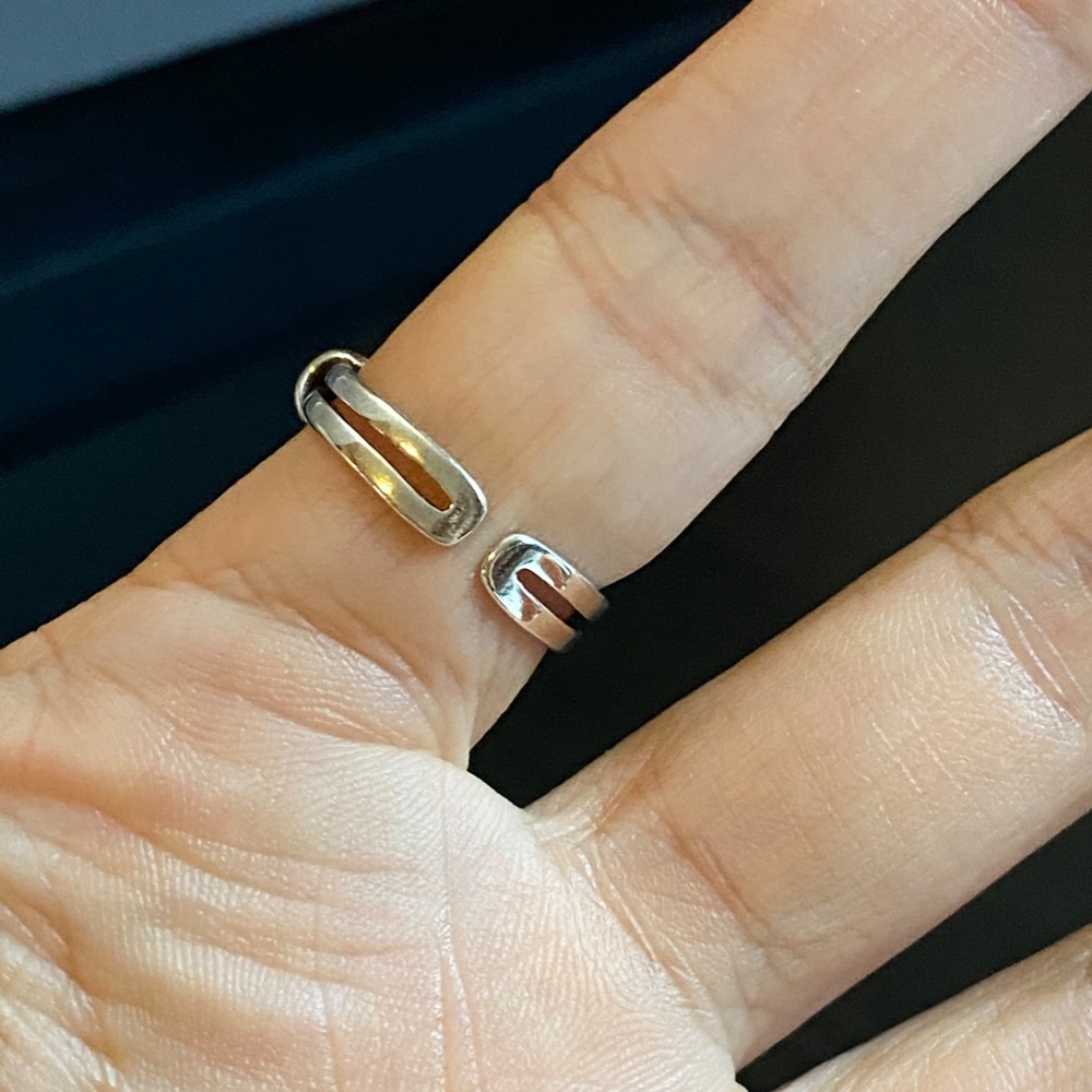 S925 Silver Irregular Ring,Silver Open Ring,Uniqu… - image 3